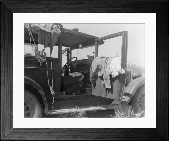 Framed Print : The only home of a depression-routed family of nine from Iow Framed Print : The only home of a depression-routed family of nine from Iow