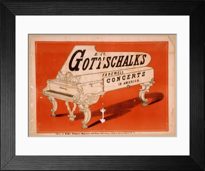 Framed Print : LM Gottschalks farewell concerts in America