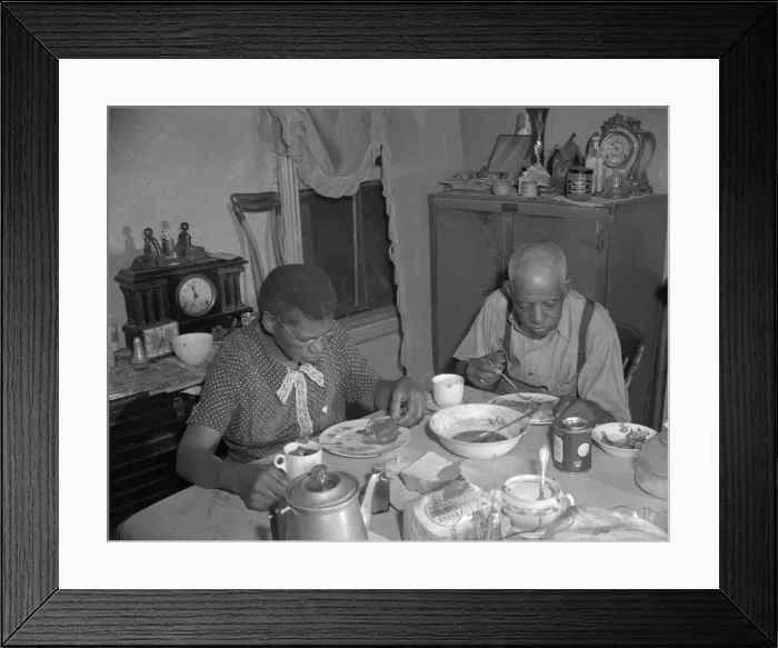 Framed Print : Washington, DC Elderly couple eating dinner at their home on Framed Print : Washington, DC Elderly couple eating dinner at their home on