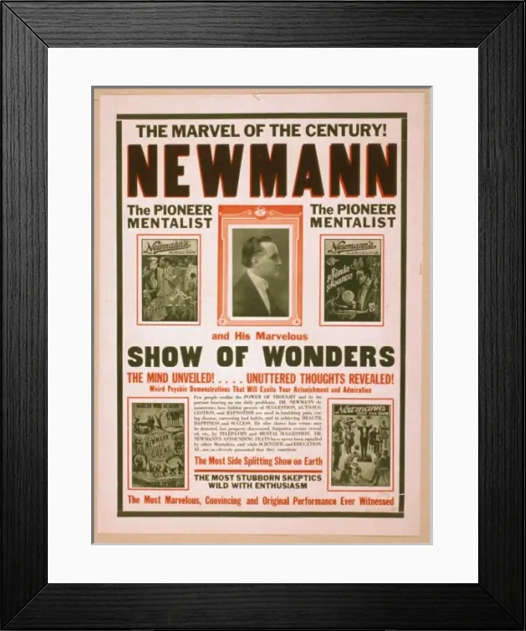 Framed Print : The marvel of the century! Newmann and his marvelous show of Framed Print : The marvel of the century! Newmann and his marvelous show of