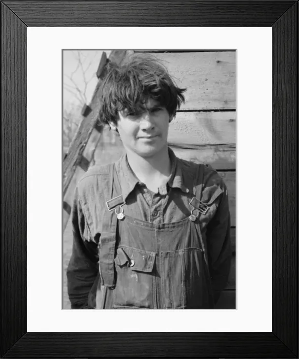 Framed Print : Oldest boy of family of nine, seventeen years old Framed Print : Oldest boy of family of nine, seventeen years old