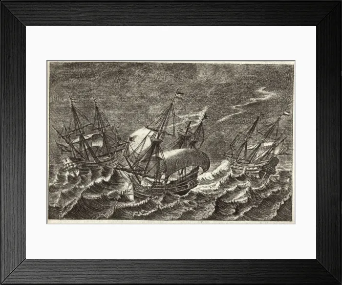 Framed Print : Dutch ships in stormy seas off the coast of China Framed Print : Dutch ships in stormy seas off the coast of China