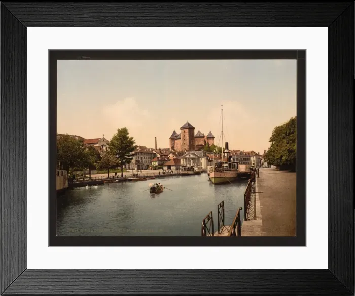 Framed Print : Harbor and chateau fort, Annecy, France Framed Print : Harbor and chateau fort, Annecy, France