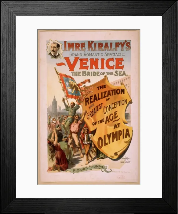 Framed Print : Imre Kiralfys grand romantic spectacle, Venice, the bride o Framed Print : Imre Kiralfys grand romantic spectacle, Venice, the bride o