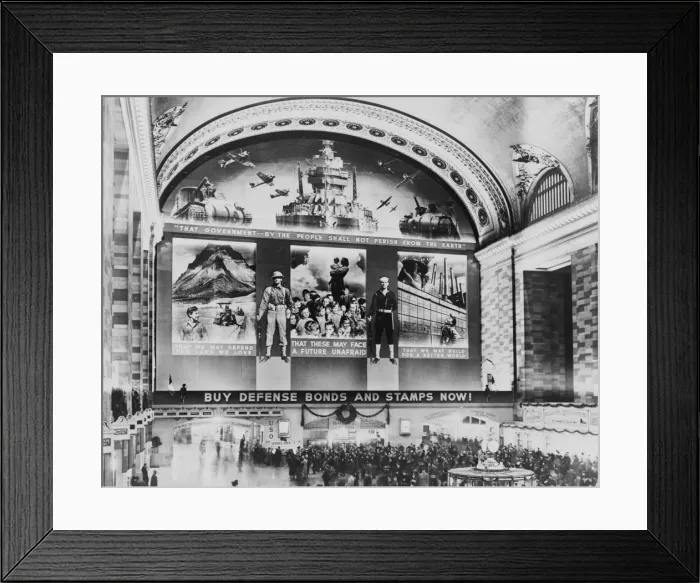 Framed Print : New York, New York. Photo mural to promote the sales of defe Framed Print : New York, New York. Photo mural to promote the sales of defe