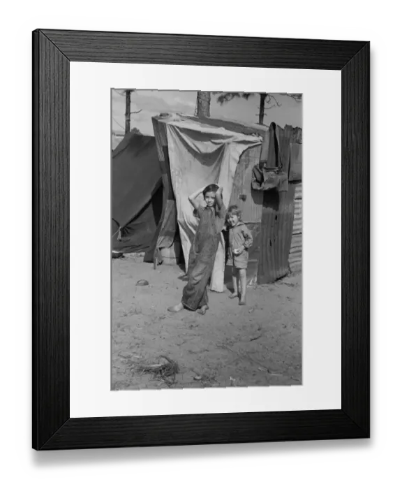 Framed Print : Two children of a migrant fruit worker from Tennessee Framed Print : Two children of a migrant fruit worker from Tennessee