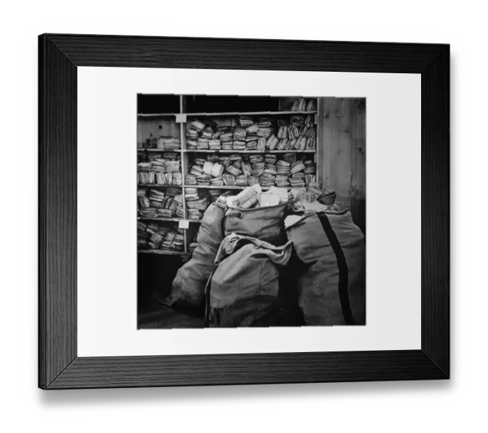 Framed Print : A corner in the mail room of the central information bureau Framed Print : A corner in the mail room of the central information bureau