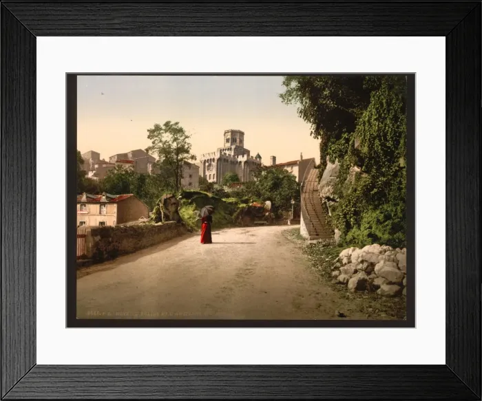 Framed Print : Church and old town, Royat, France Framed Print : Church and old town, Royat, France