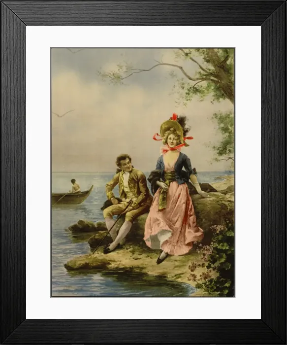 Framed Print : Casino entrance, Flirt au Bord de la Mer, by Hippolyte Lucas Framed Print : Casino entrance, Flirt au Bord de la Mer, by Hippolyte Lucas