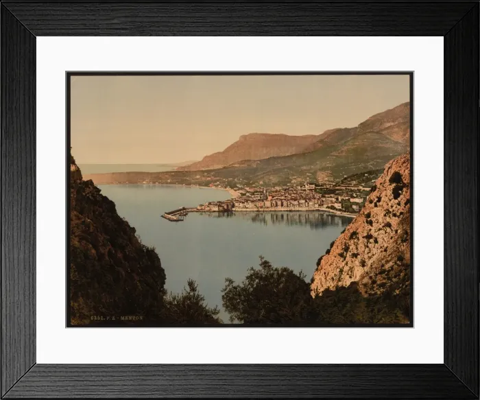 Framed Print : Seen from the cliffs, Mentone, Riviera Framed Print : Seen from the cliffs, Mentone, Riviera