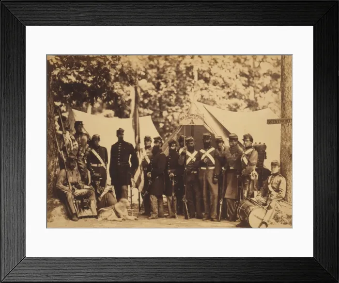 Framed Print : Group of Co. A, 8th New York State Militia, Arlington, Va Framed Print : Group of Co. A, 8th New York State Militia, Arlington, Va