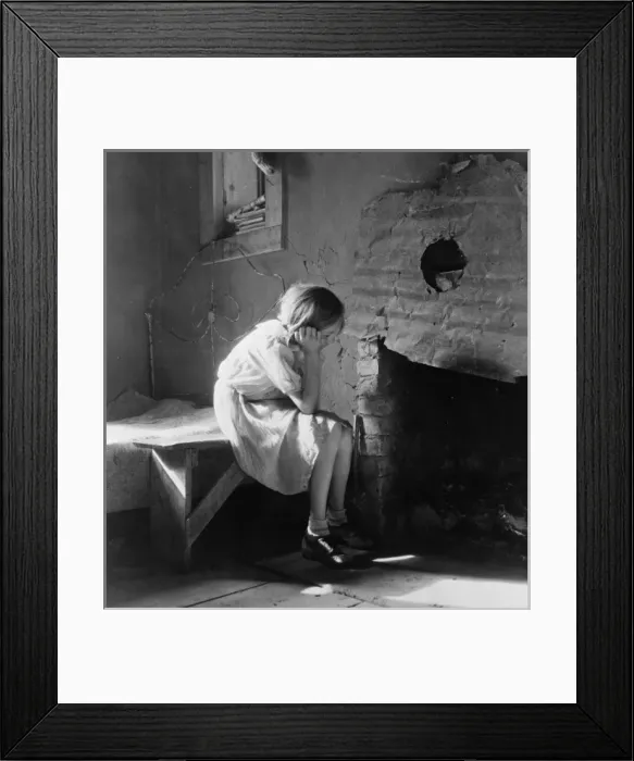 Framed Print : Resettled farm child from Taos Junction to Bosque Farms proj Framed Print : Resettled farm child from Taos Junction to Bosque Farms proj