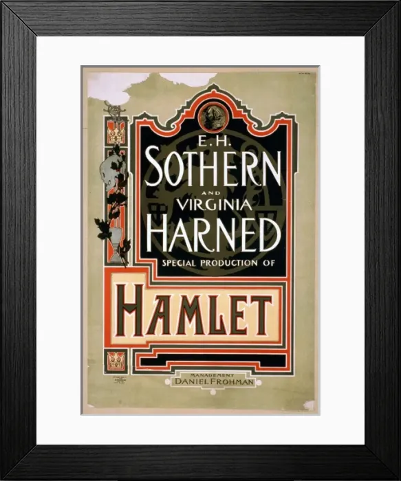 Framed Print : EH Sothern and Virginia Harned, special production of Hamlet Framed Print : EH Sothern and Virginia Harned, special production of Hamlet