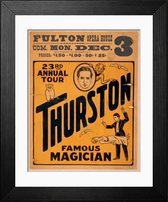 Framed Print : Thurston, famous magician 23rd annual tour Framed Print : Thurston, famous magician 23rd annual tour