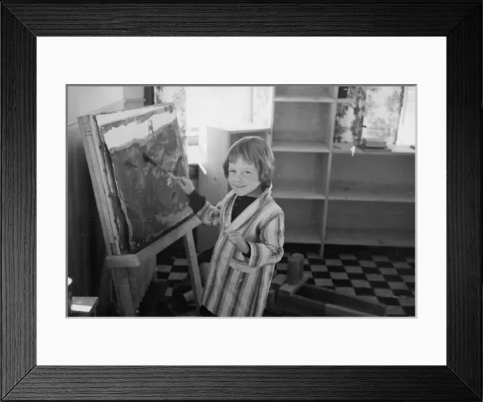 Framed Print : Young artist at the community kindergarten Framed Print : Young artist at the community kindergarten