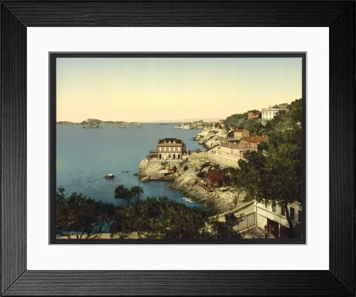Framed Print : Corniche Road, from the Roubion Restaurant, Marseilles, Fran Framed Print : Corniche Road, from the Roubion Restaurant, Marseilles, Fran