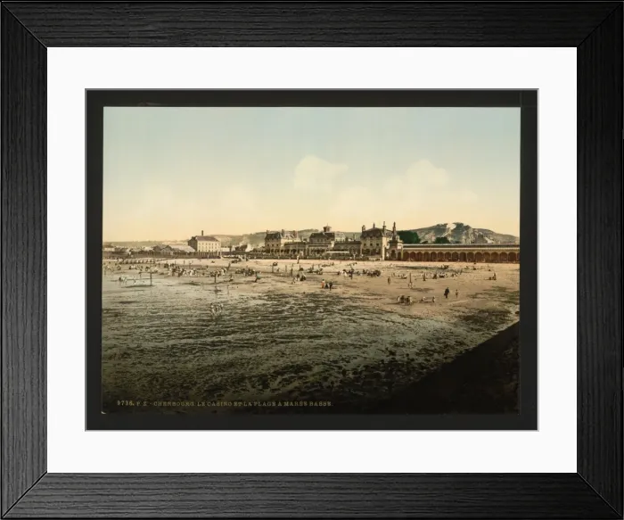 Framed Print : Casino and beach at low tide, Cherbourg, France Framed Print : Casino and beach at low tide, Cherbourg, France