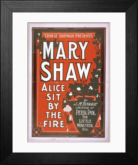 Framed Print : Ernest Shipman presents Mary Shaw in Alice sit by the fire b Framed Print : Ernest Shipman presents Mary Shaw in Alice sit by the fire b
