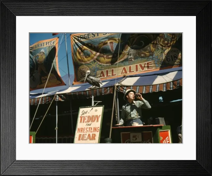 Framed Print : Barker at the grounds at the Vermont state fair, Rutland Framed Print : Barker at the grounds at the Vermont state fair, Rutland