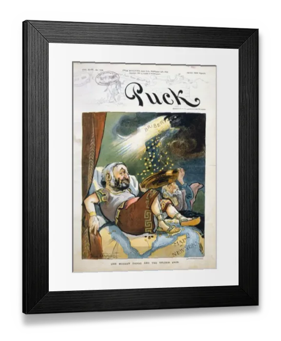Framed Print : The modern Danae and the golden rain Framed Print : The modern Danae and the golden rain