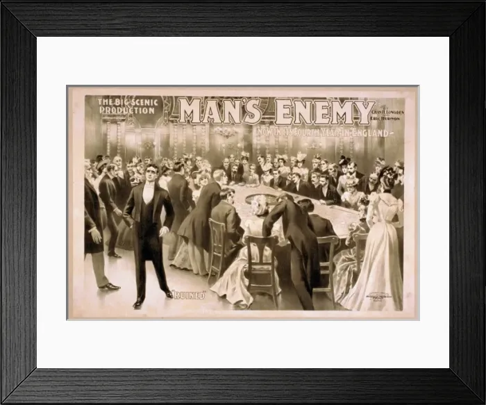 Framed Print : The big scenic production, Mans enemy by Chas. A. Longdon Framed Print : The big scenic production, Mans enemy by Chas. A. Longdon