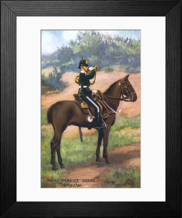Framed Print : Mounted Trumpeter of the Army Service Corps Framed Print : Mounted Trumpeter of the Army Service Corps