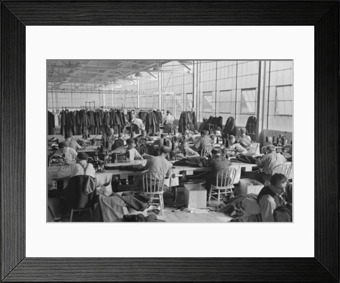 Framed Print : Interior of cooperative garment factory at Jersey Homesteads Framed Print : Interior of cooperative garment factory at Jersey Homesteads