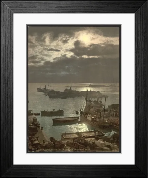 Framed Print : Harbor by moonlight, II, Algiers, Algeria Framed Print : Harbor by moonlight, II, Algiers, Algeria