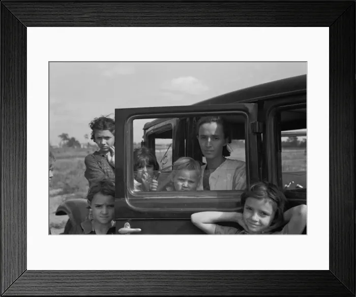 Framed Print : The family of a migratory fruit worker from Tennessee now ca Framed Print : The family of a migratory fruit worker from Tennessee now ca