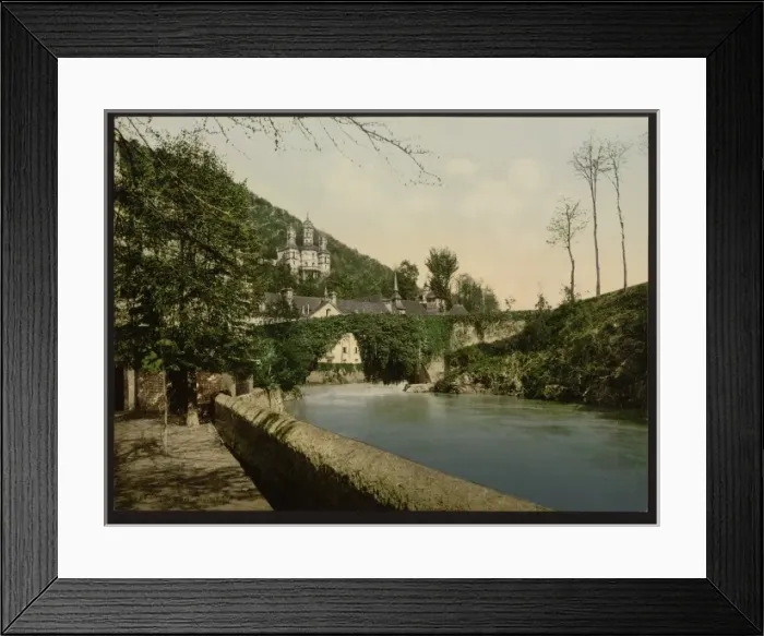 Framed Print : General view and the bridge, Betharram, Pyrenees, France Framed Print : General view and the bridge, Betharram, Pyrenees, France