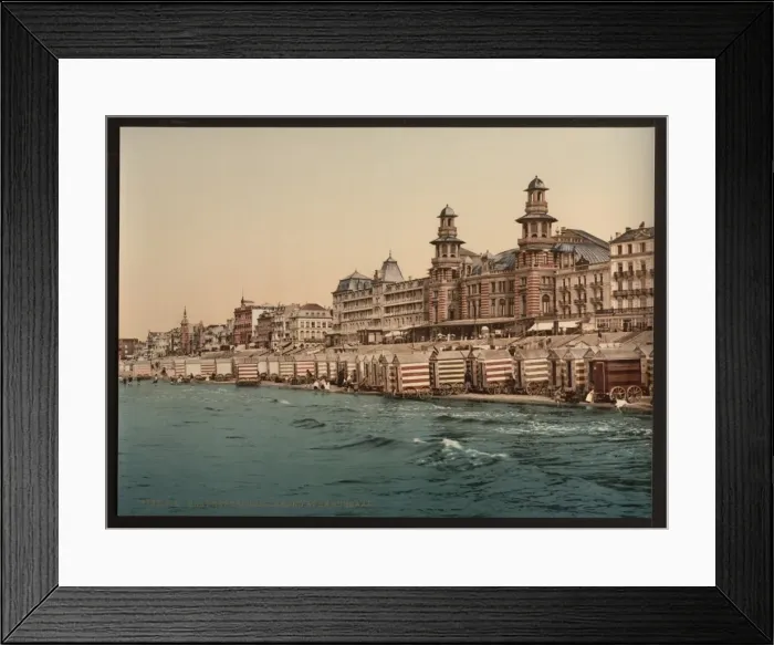 Framed Print : The seashore and Kursaal, (i. e. Cursaal), Blankenberghe, Be Framed Print : The seashore and Kursaal, (i. e. Cursaal), Blankenberghe, Be