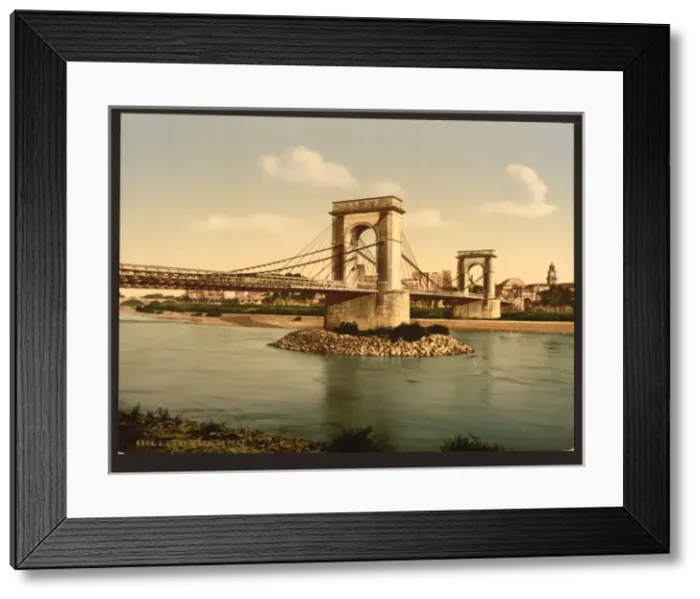 Framed Print : Suspension bridge over the Rhone, Avignon, Provence, France Framed Print : Suspension bridge over the Rhone, Avignon, Provence, France