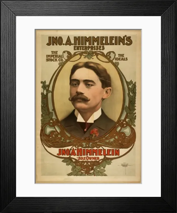 Framed Print : Jno. A. Himmeleins Enterprises The Imperial Stock Co Framed Print : Jno. A. Himmeleins Enterprises The Imperial Stock Co