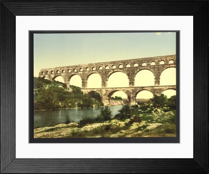 Framed Print : Roman bridge over the Gard, constructed by Agrippa, Nimes, F Framed Print : Roman bridge over the Gard, constructed by Agrippa, Nimes, F