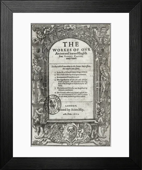 Framed Print : Title page - Chaucer Framed Print : Title page - Chaucer