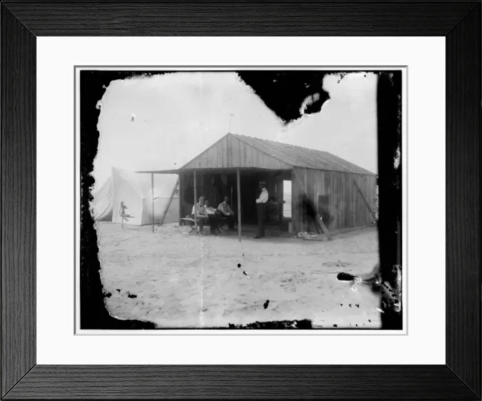 Framed Print : Visitors and fellow campers in the Wrights work shed at Kit Framed Print : Visitors and fellow campers in the Wrights work shed at Kit