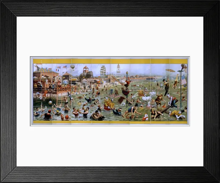 Framed Print : Coney Island beach and boardwalk scenes Framed Print : Coney Island beach and boardwalk scenes