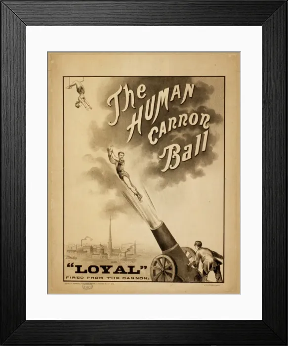 Framed Print : The human canon ball Framed Print : The human canon ball