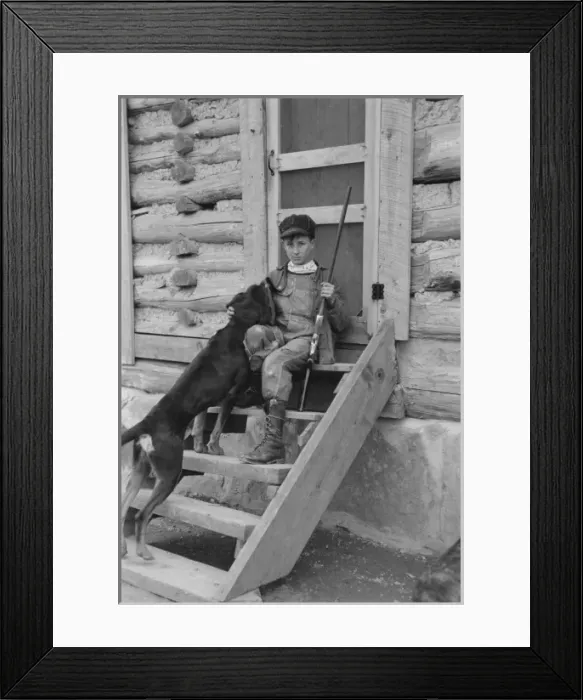 Framed Print : FSA (Farm Security Administration) borrowers son who had ju Framed Print : FSA (Farm Security Administration) borrowers son who had ju