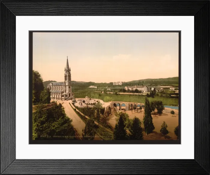 Framed Print : Notre Dame from Mount Calvary, Lourdes, Pyrenees, France Framed Print : Notre Dame from Mount Calvary, Lourdes, Pyrenees, France