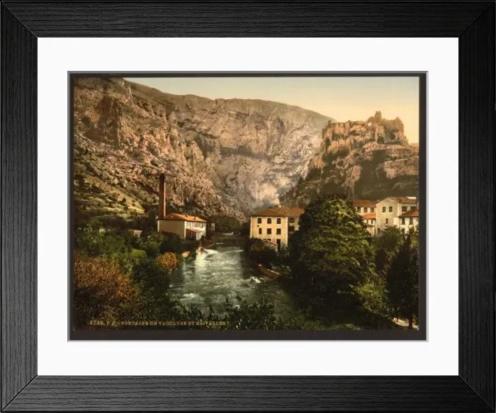 Framed Print : Fountain and valley of Vauclause, Orange, Provence, France Framed Print : Fountain and valley of Vauclause, Orange, Provence, France
