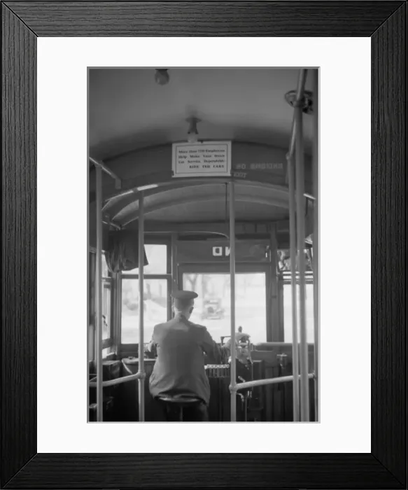 Framed Print : Streetcar motorman, Omaha, Nebraska Framed Print : Streetcar motorman, Omaha, Nebraska
