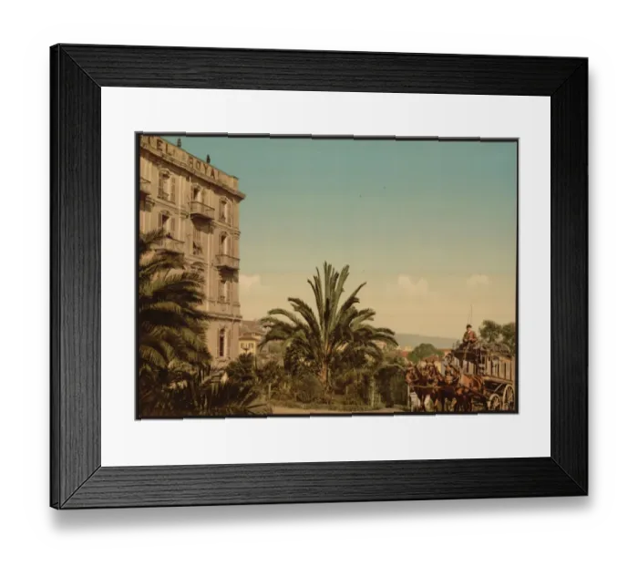 Framed Print : The royal hotel with gardens, San Remo, Riviera Framed Print : The royal hotel with gardens, San Remo, Riviera