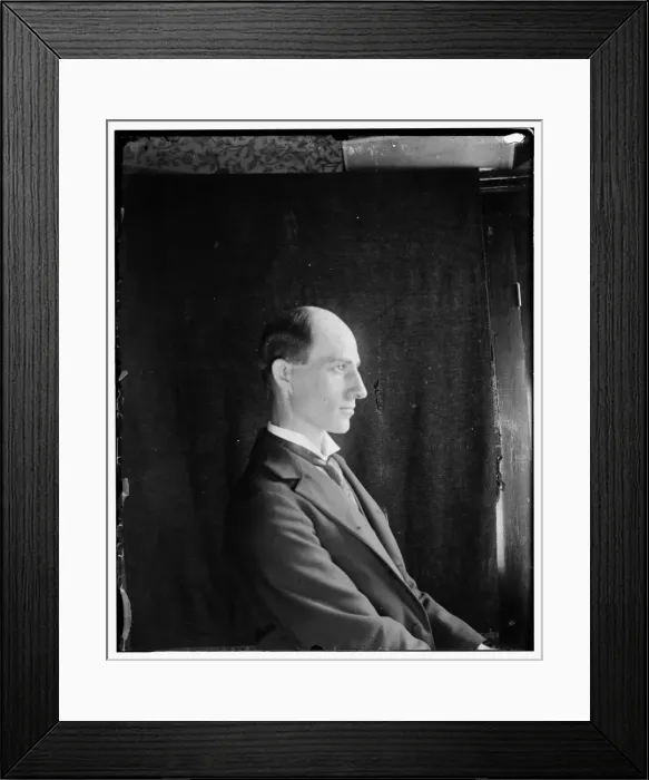 Framed Print : Wilbur Wright, age 30, seated facing right, half-length side Framed Print : Wilbur Wright, age 30, seated facing right, half-length side