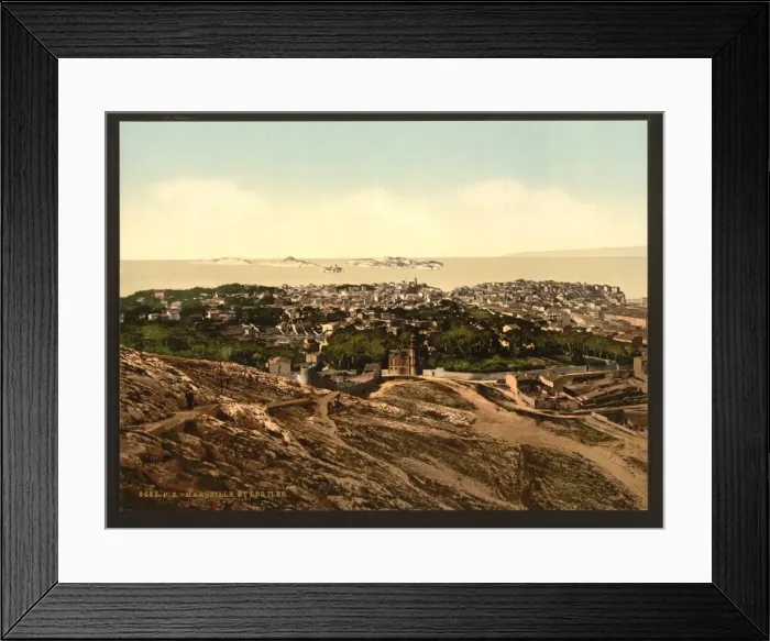 Framed Print : Panorama, view from Notre Dame de la Garde, Marseilles, Fran Framed Print : Panorama, view from Notre Dame de la Garde, Marseilles, Fran