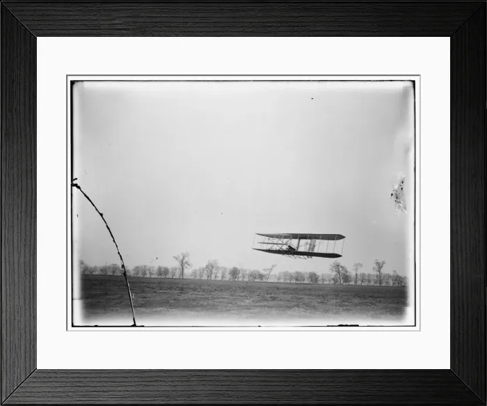 Framed Print : Flight 85: Orville in flight over treetops, covering a dista Framed Print : Flight 85: Orville in flight over treetops, covering a dista