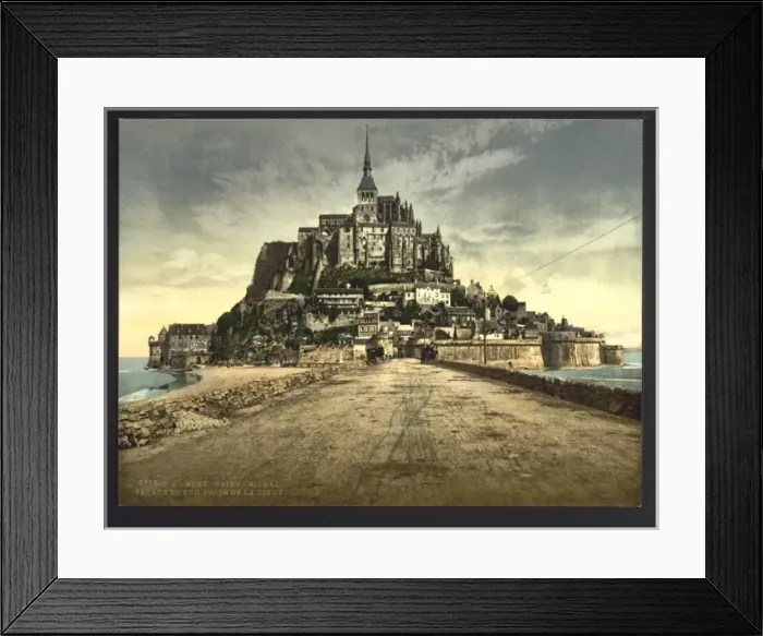 Framed Print : South front from the dike, Mont St. Michel, France Framed Print : South front from the dike, Mont St. Michel, France