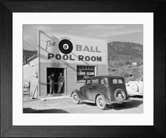 Framed Print : Pool hall. Shasta County, California Framed Print : Pool hall. Shasta County, California