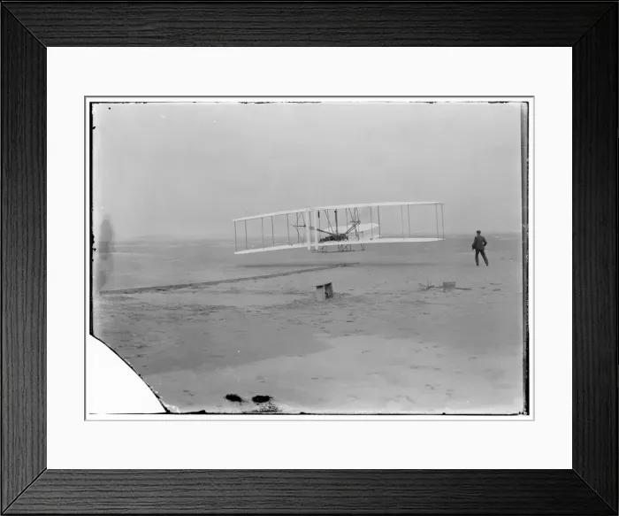 Framed Print : First flight, 120 feet in 12 seconds, 10: 35 a. m. ; Kitty Hawk Framed Print : First flight, 120 feet in 12 seconds, 10: 35 a. m. ; Kitty Hawk