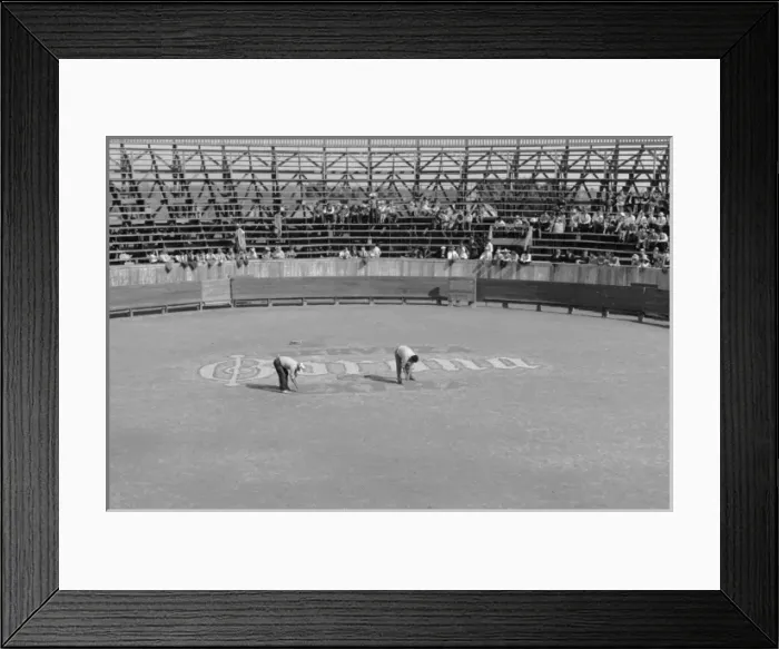 Framed Print : Colored sand advertisement, bullring, Matamoros, Tamaulipas